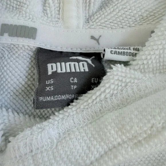 Puma Womens White Logo Hoodie Sweatshirt Casual Comfort Size XS - Picture 6 of 13
